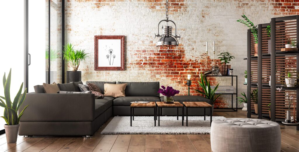 Ecksofa in einem Wohnzimmer