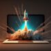 Raketenstart aus Laptop | Amazon Agentur